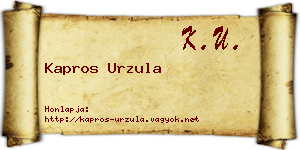 Kapros Urzula névjegykártya
